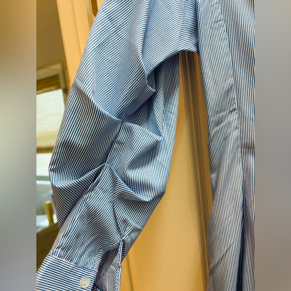Sky Blue Long Sleeve Shirt Dress - Picture 2 of 4